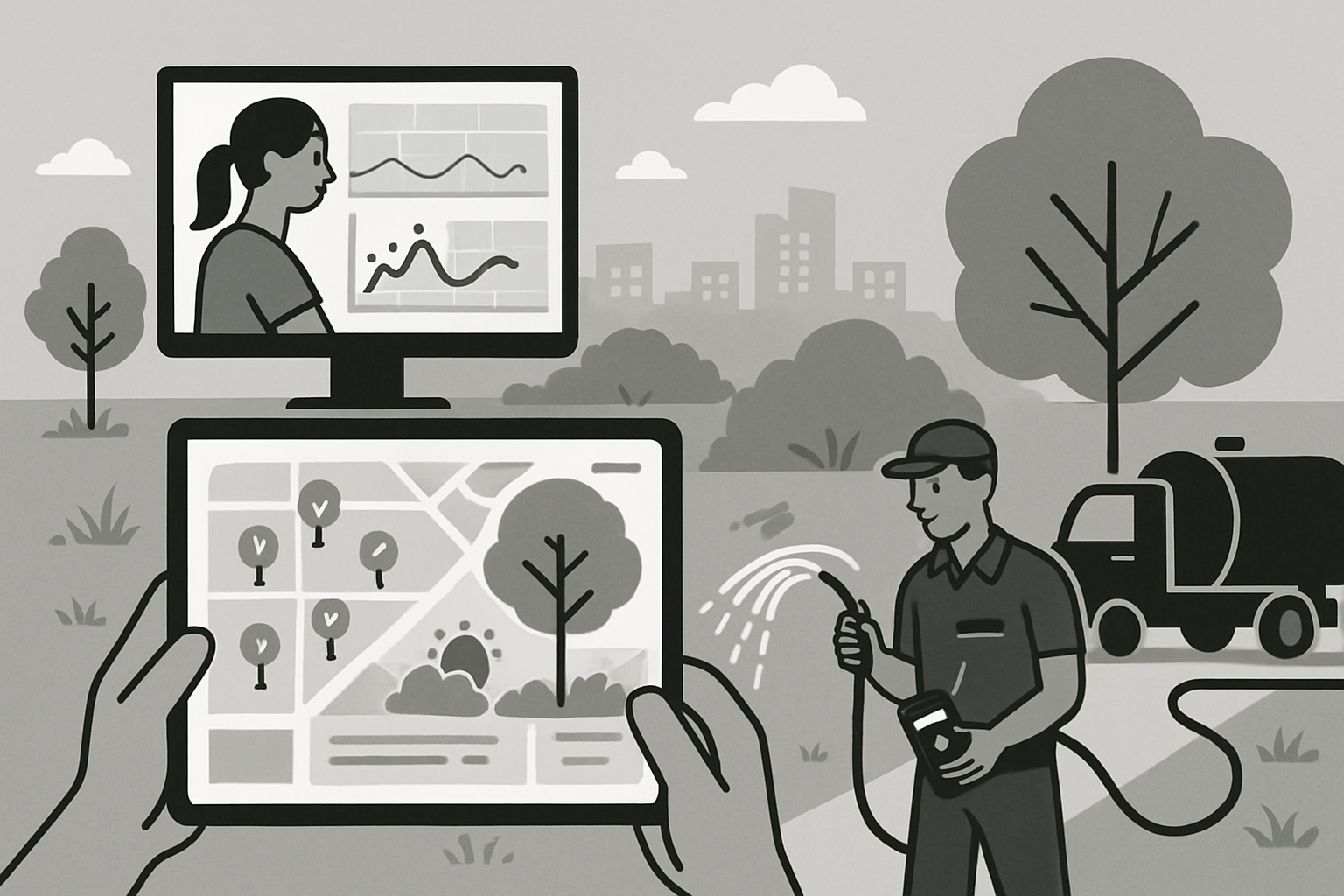 Användarfall: Behovsstyrd bevattning av nyplanterade parkträd